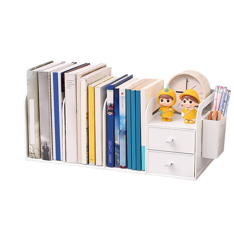 Contemporary Style Bookcase Plastic Bookshelf for Office and Dormitory 18.7"L x 8.1"W x 7.4"H White Clearhalo 'Bookcases' 'furn' 'furn_bookcases' 'Furniture' 'furniture_bookcases' 'Office Furniture' 5074245