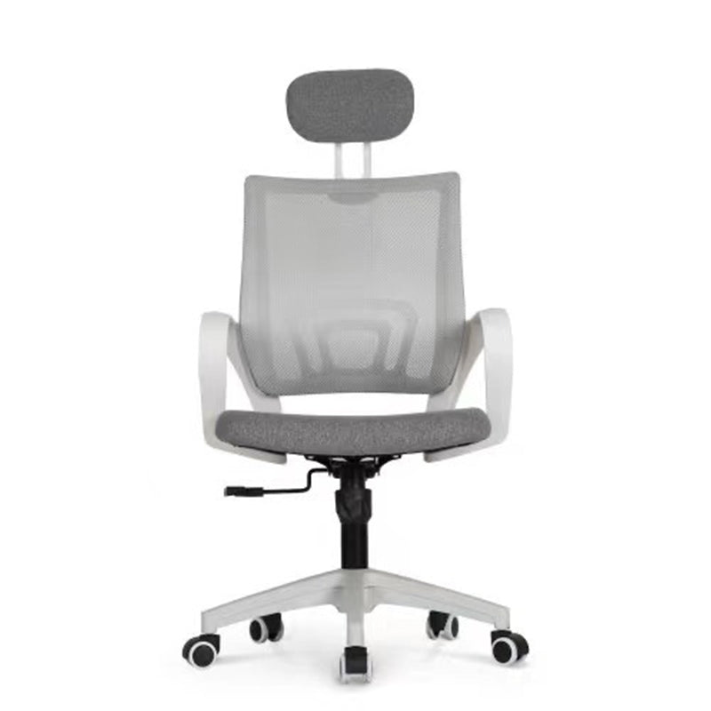 Modern Style Ergonomic Task Chair Tilt Mechanism Office Chair with Fixed Arms Light Grey Clearhalo 'furn' 'furn_office_chair' 'Furniture' 'furniture_office_chair' 'Office Chairs' 'Office Furniture' 'office_chair' 5074633