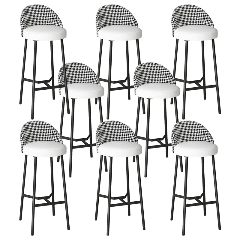 Bucket Low Back Bar Stool Leather Modern Counter Height Stools for Kitchen Gloss White 8 Piece Set Clearhalo 'Bar Furniture' 'Bar Stools' 'bar_stools' 'furn' 'furn_bar_stools' 'Furniture' 'furniture_bar_stools' 'Kitchen & Dining Furniture' 5080447