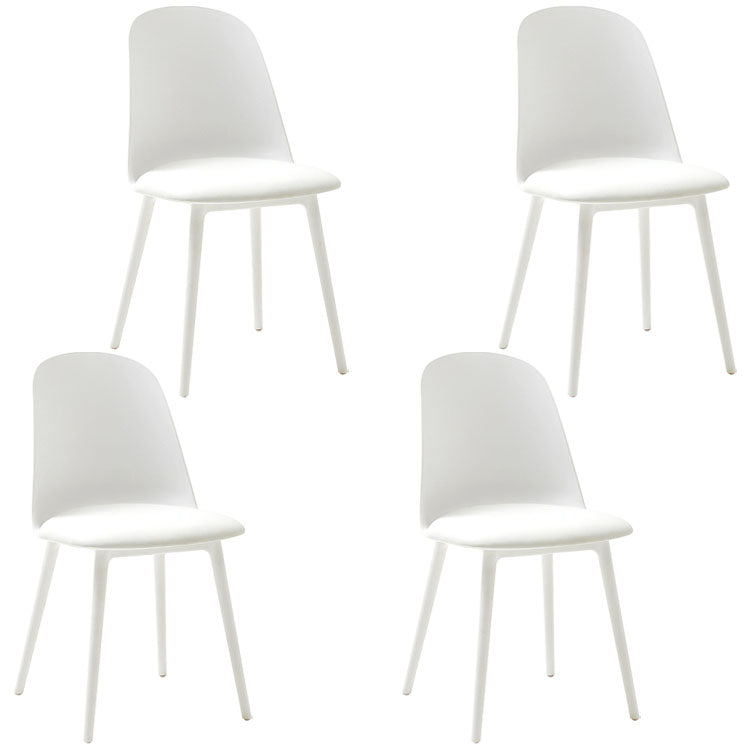PU Leather Side Chair Contemporary Style Dining Chair for Indoor White 4 Piece Set Clearhalo 'Dining Chairs' 'Dining Tables & Seating' 'dining_chair' 'furn' 'furn_dining_chair' 'Furniture' 'furniture_dining_chair' 'Kitchen & Dining Furniture' 5082227