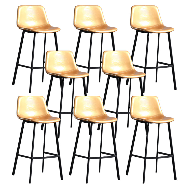 Scandinavian Footrest Reception Stool Matte Finish Faux Leather Barstool Yellow Set of 8 Bar Stool(30"H) Clearhalo 'Bar Furniture' 'Bar Stools' 'bar_stools' 'Furniture' 'furniture_bar_stools' 'Kitchen & Dining Furniture' 5085381