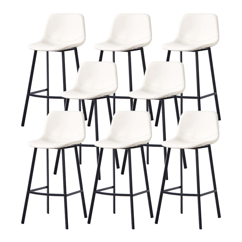 Modern Footrest Coffee Shop Stool Matte Finish Upholstered Bar Stools White 8 Piece Set Bar Stool(30"H) Clearhalo 'Bar Furniture' 'Bar Stools' 'bar_stools' 'furn' 'furn_bar_stools' 'Furniture' 'furniture_bar_stools' 'Kitchen & Dining Furniture' 5085654