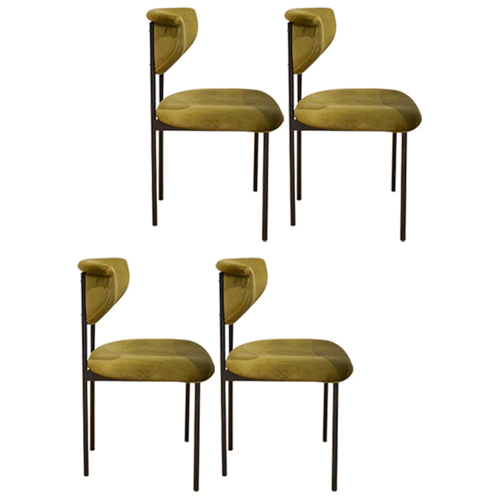 Dining Room Side Chairs Modern Velvet Kitchen Chair for Home Yellow-Green 4 Piece Set Clearhalo 'Dining Chairs' 'Dining Tables & Seating' 'dining_chair' 'furn' 'furn_dining_chair' 'Furniture' 'furniture_dining_chair' 'Kitchen & Dining Furniture' 5086186