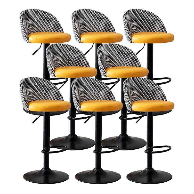 Modern Home Adjustable Height Stool Matte Finish Upholstered Bar Stools Orange 8 Piece Set Bar Stool(31"H) Clearhalo 'Bar Furniture' 'Bar Stools' 'bar_stools' 'furn' 'furn_bar_stools' 'Furniture' 'furniture_bar_stools' 'Kitchen & Dining Furniture' 5086828