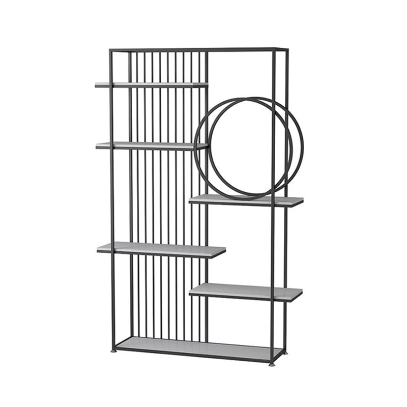 Glam Style Open Bookshelf Metal 6-shelf Bookcase for Home Office Black Clearhalo 'Bookcases' 'furn' 'furn_bookcases' 'Furniture' 'furniture_bookcases' 'Office Furniture' 5087172