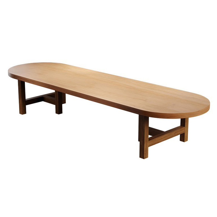 Contemporary Office Writing Desk Solid Wood Oval Writing Desk Natural Clearhalo 'furn' 'furn_office_desk' 'Furniture' 'furniture_office_desk' 'Office Desks' 'Office Furniture' 'office_desk' 5087643