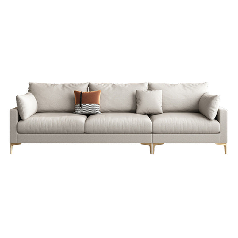 Sofá de brazo cuadrado contemporáneo resistente a las manchas de cuero sintética