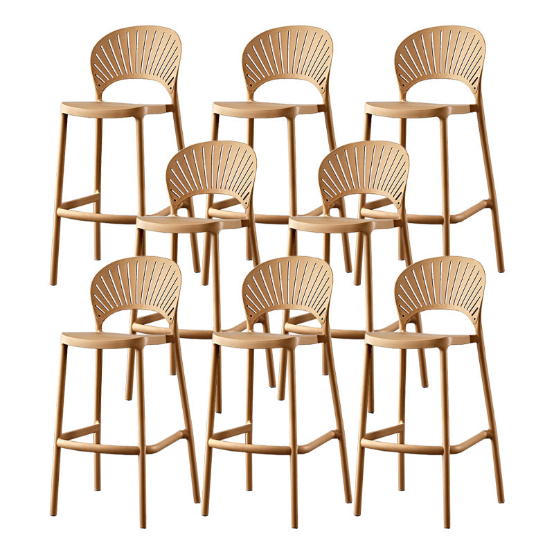 Casa escandinava Heces de espalda baja Matte Barstool de plástico