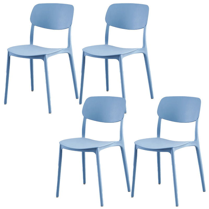 Plastic Scandinavian Armless Chair Open Back Dining Room Chair