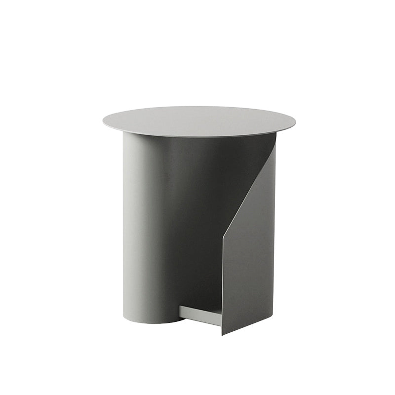 Abstract Base Design Cocktail Table Round Iron Art Coffee Table Grey Clearhalo 'Coffee & Accent Tables' 'End & Side Tables' 'end_side_tables' 'furn' 'furn_end_side_tables' 'Furniture' 'Living Room Furniture' 5098540