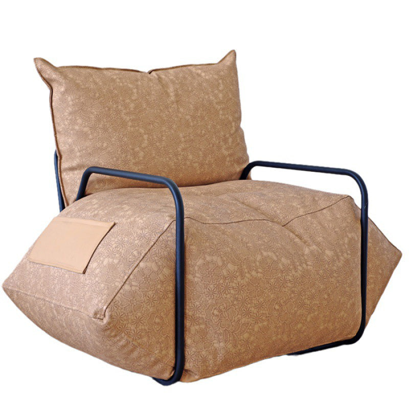 Chaise de faux cuir avec chaise à bras carrés et rangement pour le salon