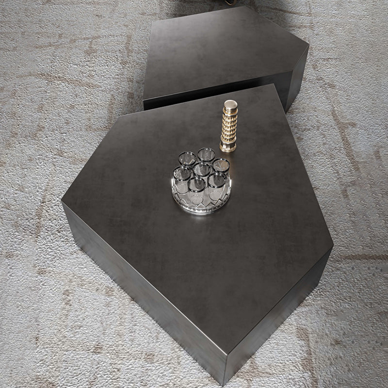 Abstract Shape Base Design Stainless Steel Hussey/bronze Free Shape Coffee Table