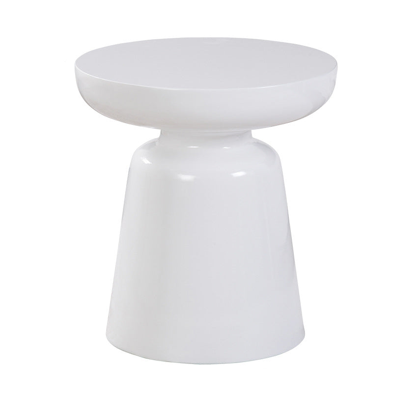 16.9"/23.6" Tall Pedestal Metal End Table Round Solid Color Side End Table 19.7"L x 19.7"W x 23.5"H White Clearhalo 'Coffee & Accent Tables' 'End & Side Tables' 'end_side_tables' 'furn' 'furn_end_side_tables' 'Furniture' 'Living Room Furniture' 5099507