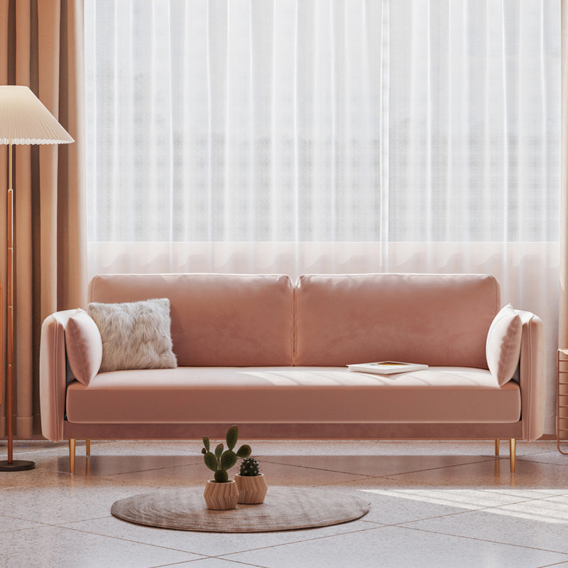 Divano braccio superiore in velluto con due cuscini indietro per l'appartamento