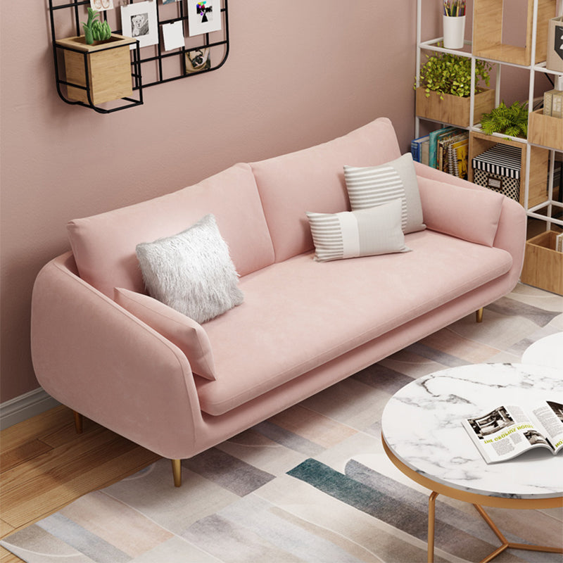 Sofá de terciopelo contemporáneo con cojín de almohadas para apartamento