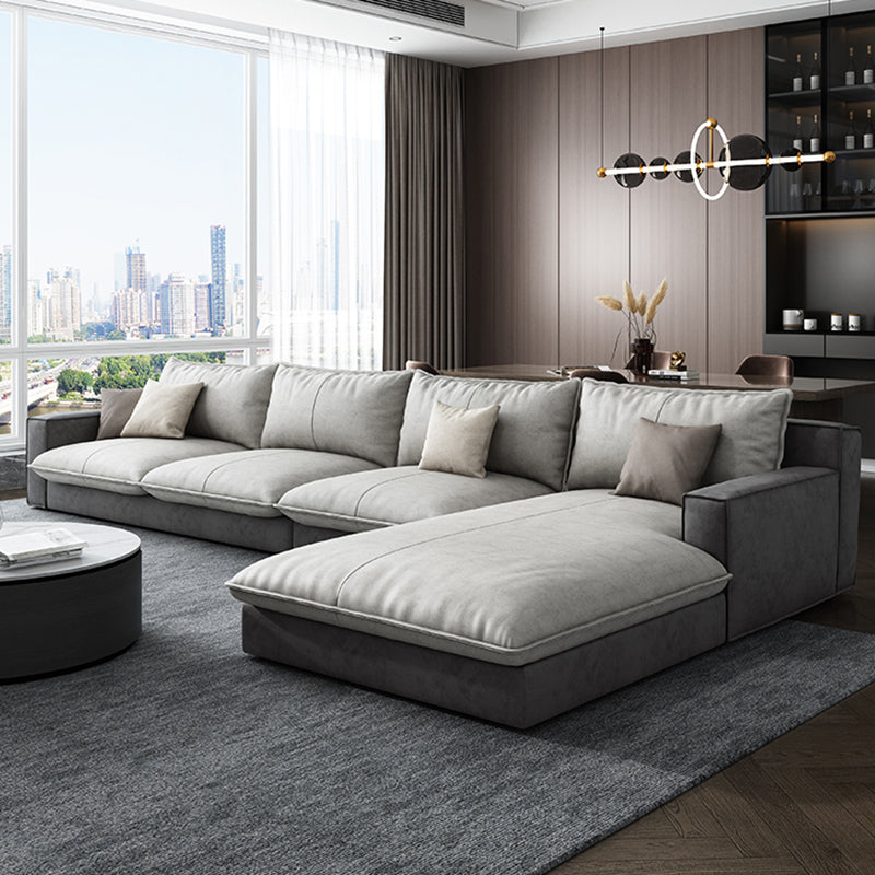 Cuscino scandinavo posteriore sezionale con braccio quadrato per soggiorno