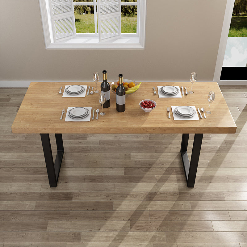 Industriële natuurlijke eettafel rechthoek met metalen slede eettafel