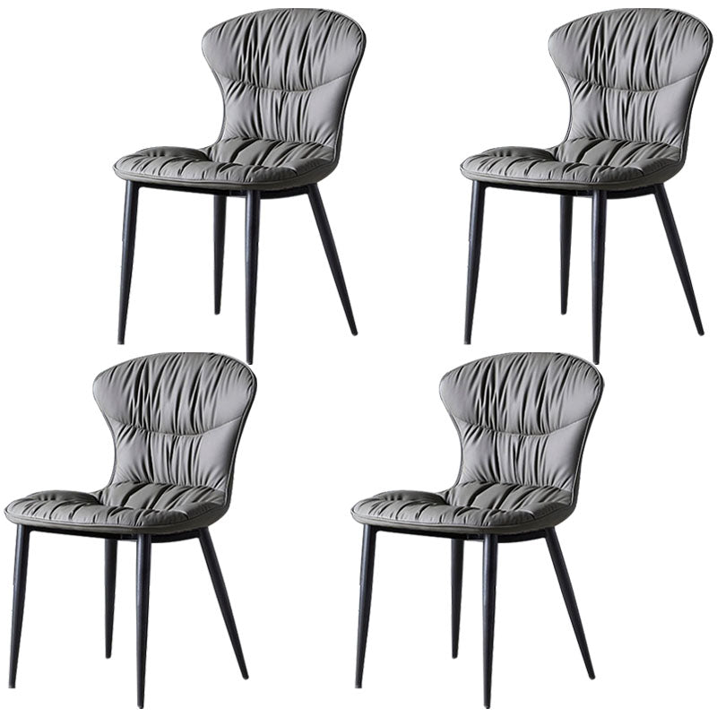 Industrial Metal Armless Chair Solid Back Dining Kitchen Room Chair