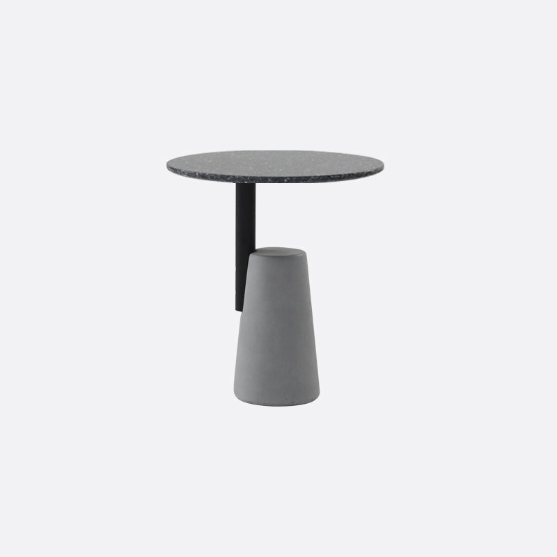 Modern Single Leg Base Solid Color Metal Round Top Coffee Table