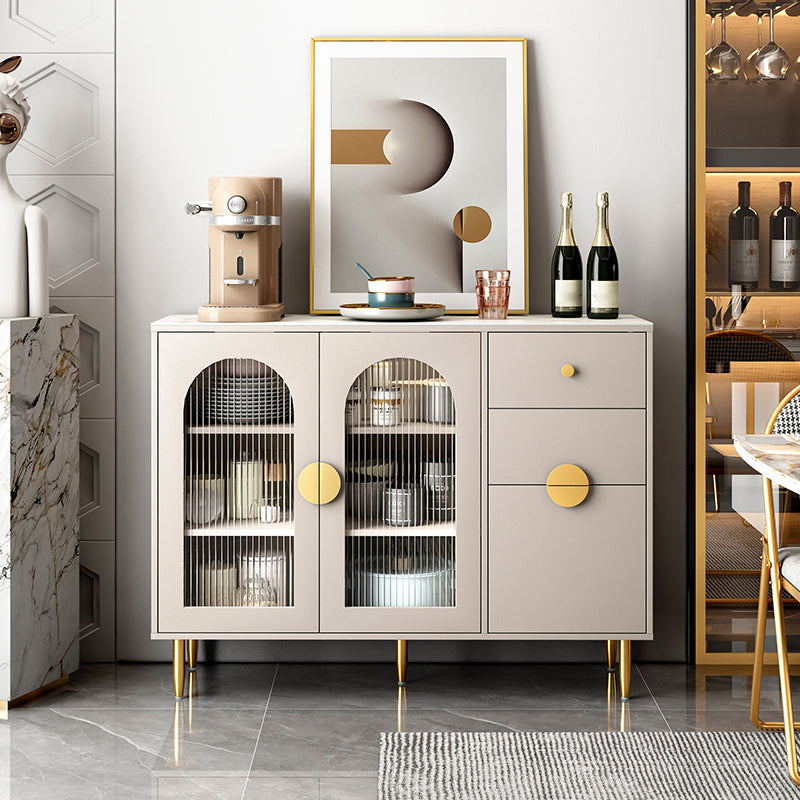 Pinie du buffet moderne dans le buffet à manger en bois massif blanc avec portes pour le salon