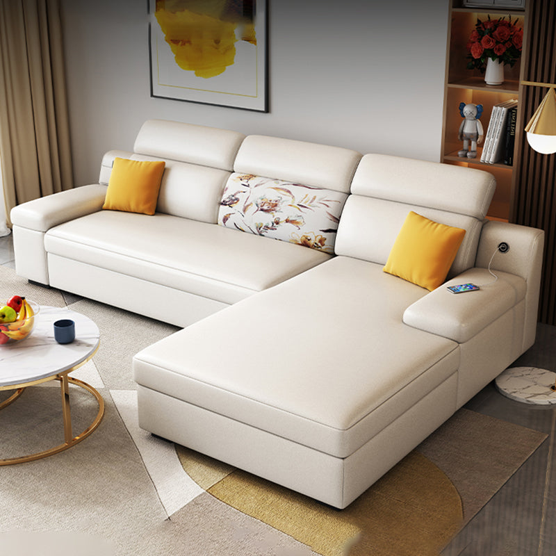 3 seat Mid Century Modern Pillow Top Arm Sofa Sewn Pillow Back Sofa Right Clearhalo 'furn' 'furn_sectionals' 'Furniture' 'Living Room Furniture' 'Sectionals' 5112700