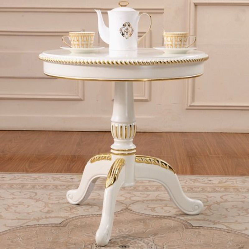 23.6"/28.3" Tall Pedestal End Table Natural/brown/black/white Round Wood Side End Table 23.6"L x 23.6"W x 23.6"H White-Gold Clearhalo 'Coffee & Accent Tables' 'End & Side Tables' 'end_side_tables' 'furn' 'furn_end_side_tables' 'Furniture' 'Living Room Furniture' 5112954