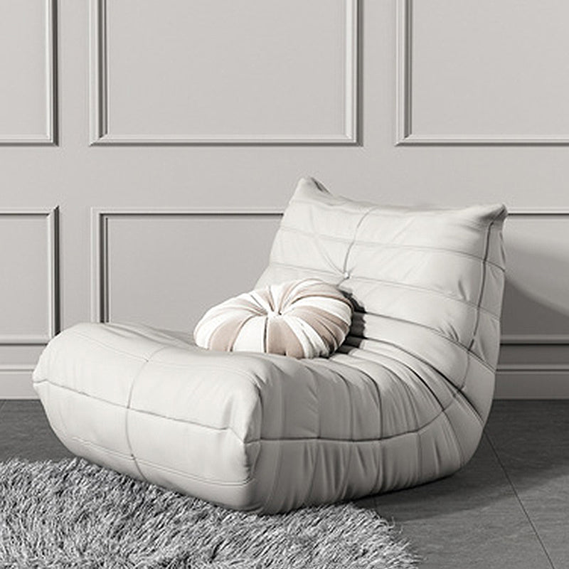 Modern Accent Chair Real Aniline Leather/Faux Leather Chair With Fixed Back