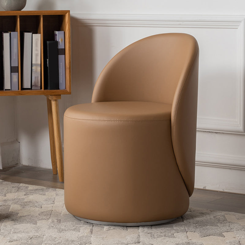 Tight Back Solid Wood Frame Armless Chair Solid Color Accent Chair Khaki Microfiber Swivel Clearhalo 'Accent Chairs' 'accent_chairs' 'Chairs & Seating' 'furn' 'furn_accent_chairs' 'Furniture' 'Living Room Furniture' 5113371