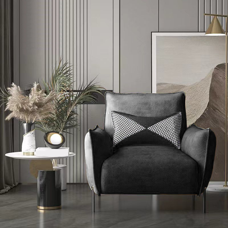 Chaise canapé à accent tissu scandinave, chaise longue pour le salon