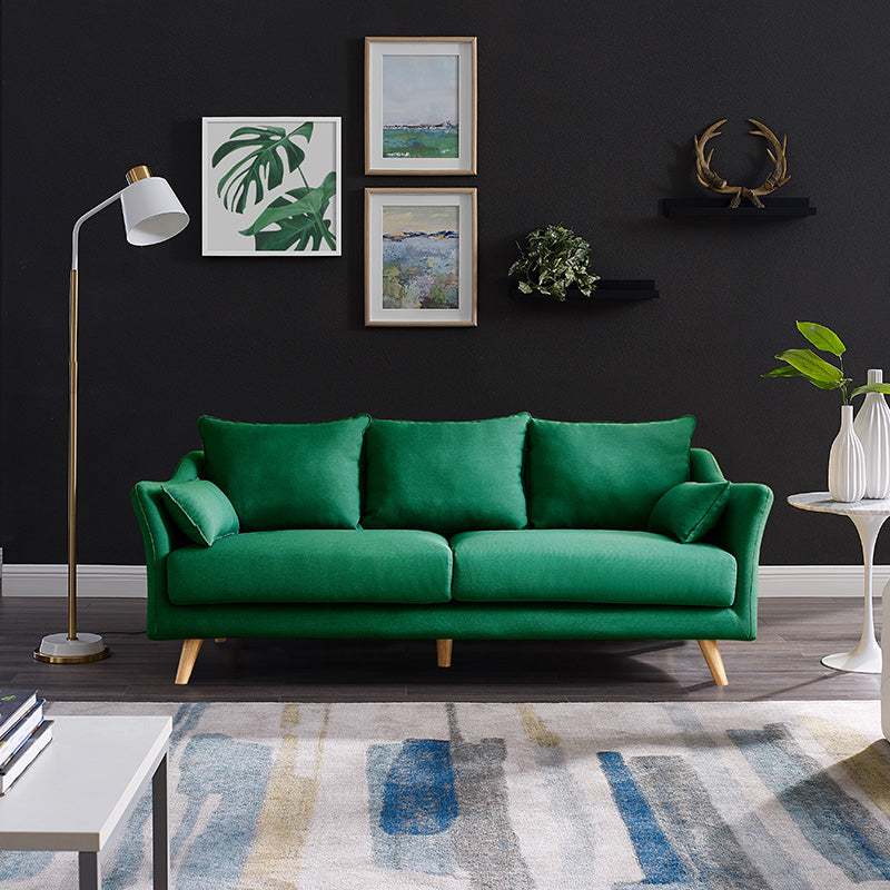 Contemporary Fabric Tight Back Sofa 30.71"High Loose Back Slipcovered Sofa 77"L x 33.5"W x 31"H Green Clearhalo 'furn' 'furn_sofas' 'Furniture' 'Living Room Furniture' 'Sofa' 'sofas' 5113883