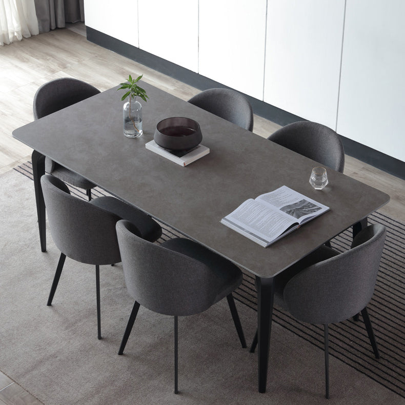 Mesa gris industrial para mesa de comedor de restaurantes con base de comida y 4 patas