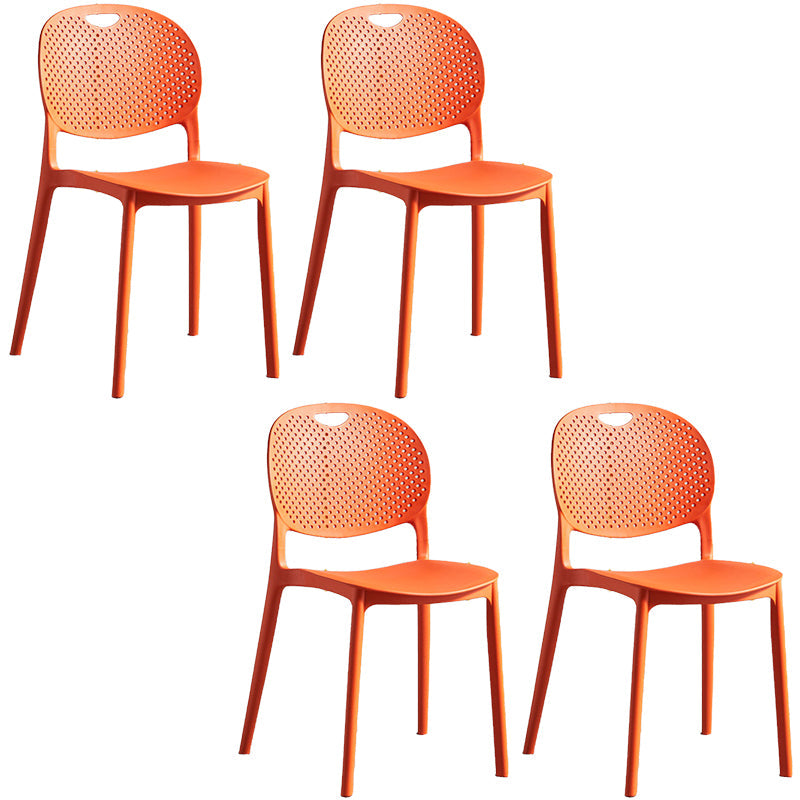 Plastic Contemporary Armless Chair Open Back Kitchen Room Chair