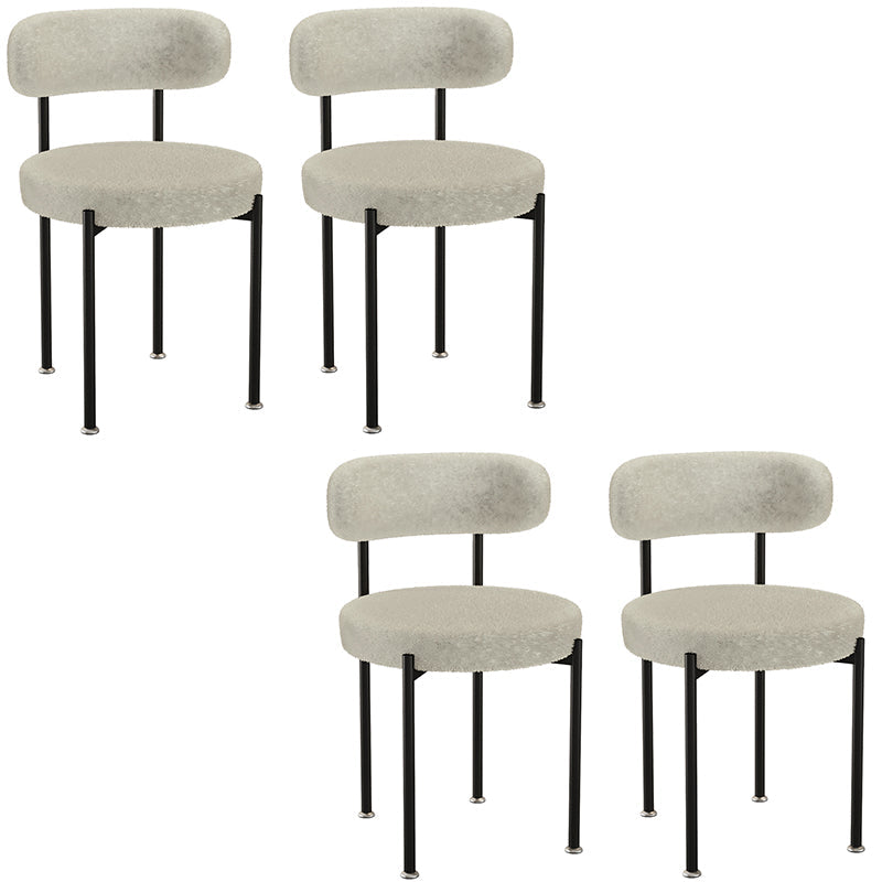 Contemporary Open Back Chair Upholstered Dining Side Chair for Home Black White 4 Piece Set Clearhalo 'Dining Chairs' 'Dining Tables & Seating' 'dining_chair' 'furn' 'furn_dining_chair' 'Furniture' 'Kitchen & Dining Furniture' 5119632