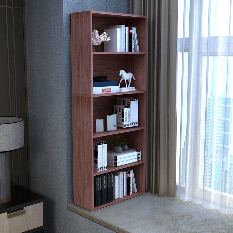 Modern Style Bookshelf Closed Back Wood Bookcase for Home Office