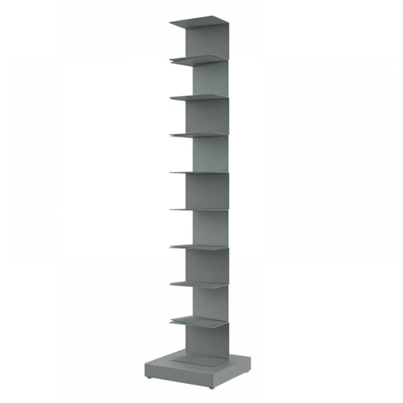 Metal Closed Back Geometric Bookcase Contemporary Style Book Shelf