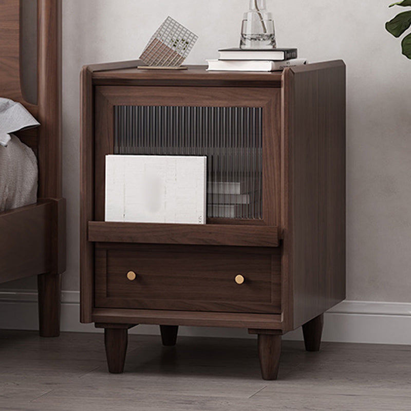 モダンなソリッドウッドナイトテーブル20 ''脚付きナイトスタンドの背の高い引き出し収納ベッドナイトスタンド