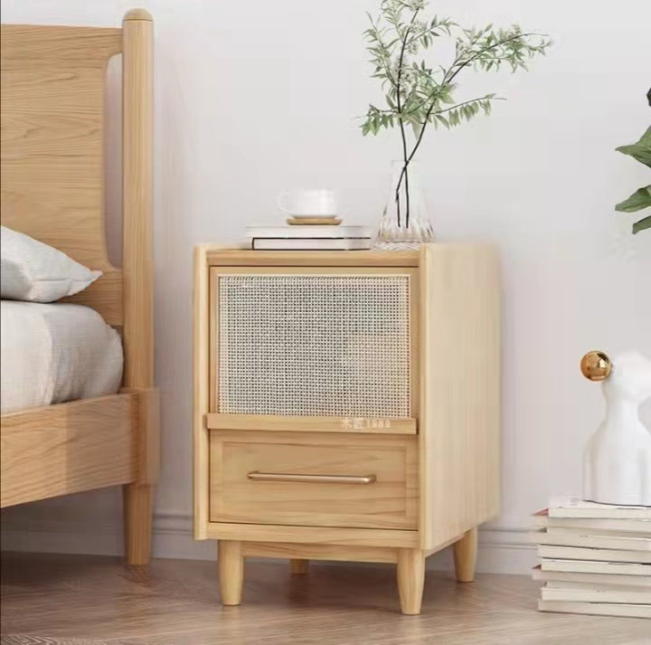 Massief hout 20 '' Tall Night Table Pine 1-deurs 1 lade modern bedkast met benen