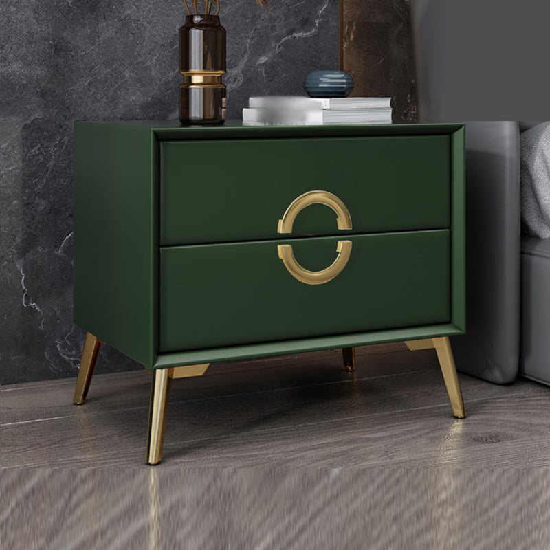 19 '' Tall Glam Night Tisch massives Holz 2-DRAWER FALUX Lederbeine inklusive Nachttisch