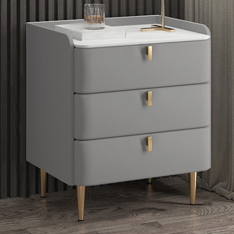 Moderne massive Holzbett Nachttisch Steinschublade Aufbewahrung Nachttisch mit Beinen