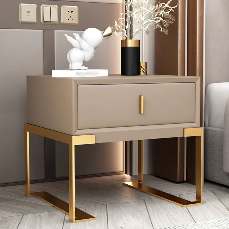 20 '' Tall Glam Accent Table Nachtstand lade opslag faux lederen nachtkastje met benen