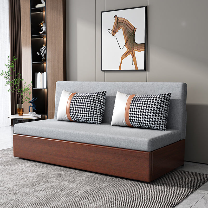 Linen Contemporary Armless Sofa Bed Foldable Sofa for Living Room, Apartment