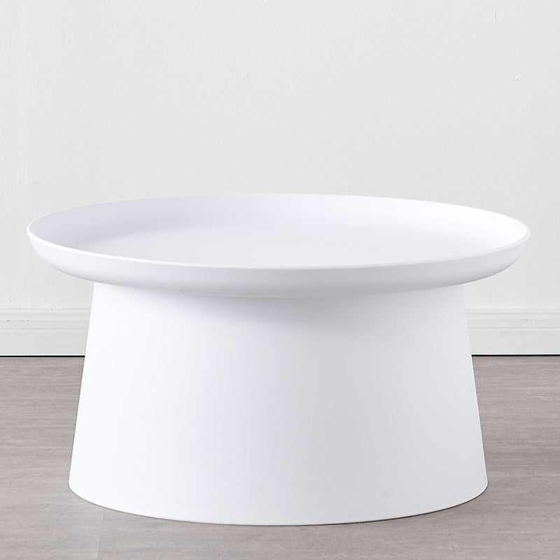 Round Pedestal 1 Coffee Table in Macaroon, Modern Plastic Table