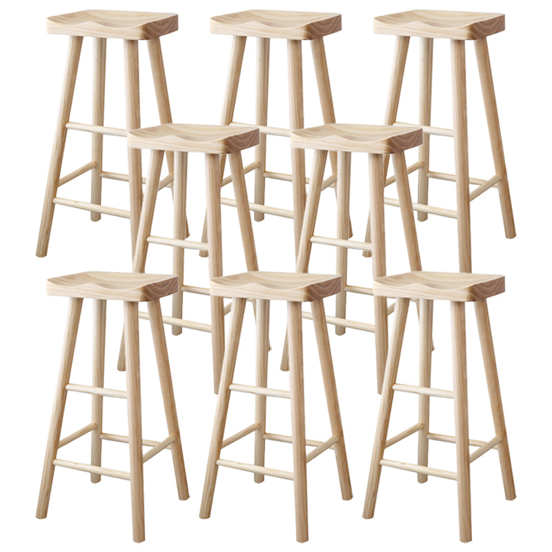 Coffee Shop Contemporary Barstool Indoor Wood 4 Legs Bar Stool with Pedal 8 Piece Set Clearhalo 'Bar Furniture' 'Bar Stools' 'bar_stools' 'furn' 'furn_bar_stools' 'Furniture' 'Kitchen & Dining Furniture' 5130607