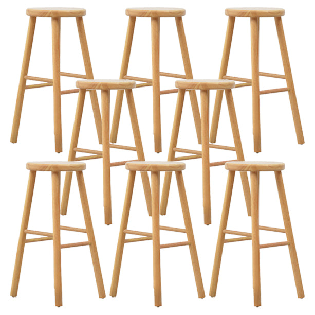 Sala de estar Simple Wood Barstool de 4 patas taburete con pedal