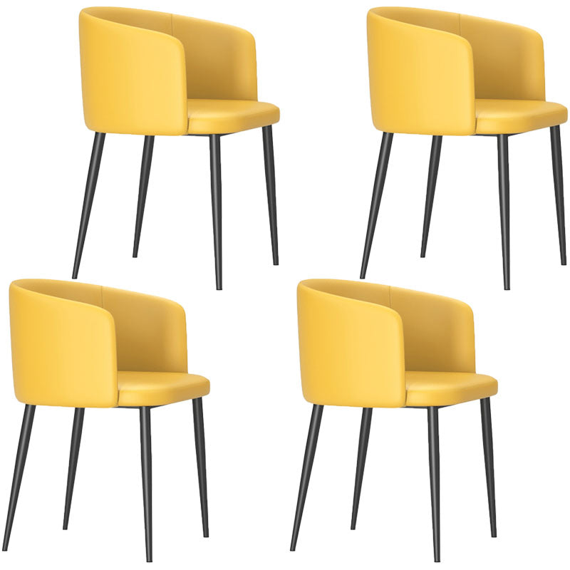 Dining Room Side Chairs Contemporary Arm Kitchen Chair for Home Yellow 4 Piece Set Clearhalo 'Dining Chairs' 'Dining Tables & Seating' 'dining_chair' 'furn' 'furn_dining_chair' 'Furniture' 'Kitchen & Dining Furniture' 5132086