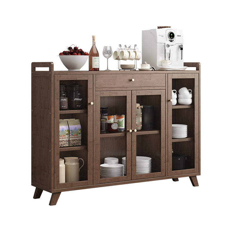 Sideboard moderna in colore browntea di sala da pranzo in legno con porte per soggiorno