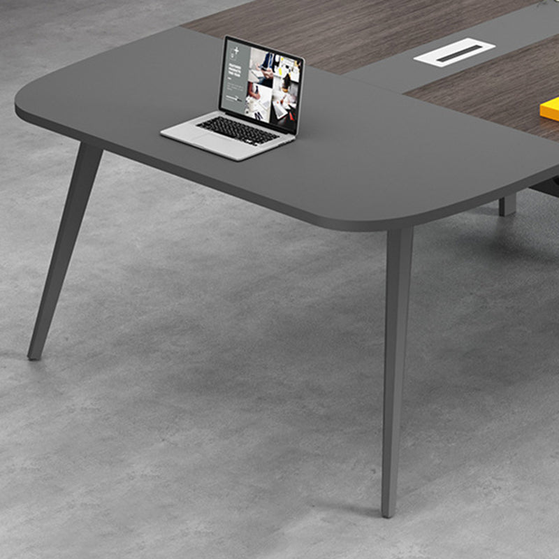 Scrivania rettangolare in legno fabbricato nero moderno scrivania