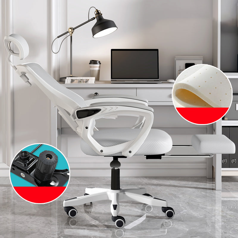 Mesh High Back Bureau Chair Contemporary Fixed Arms Chair met hoofdsteun