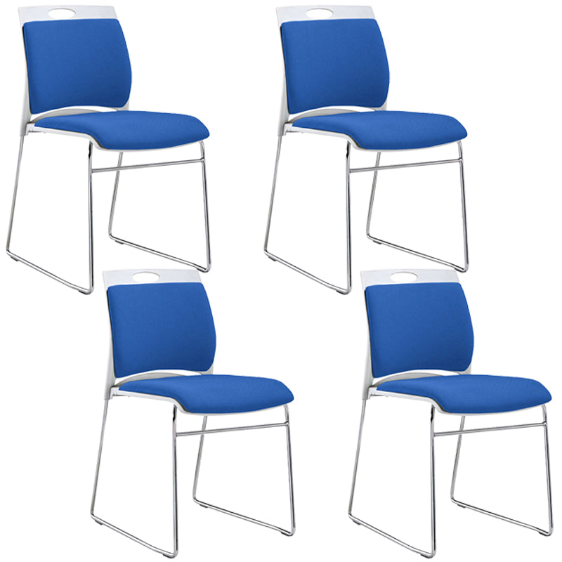 Sedia da ufficio a bracciale azzurro moderno sedia da lavoro a metà schiena senza ruote