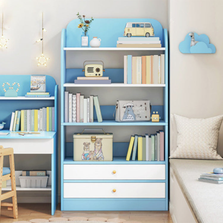 Modern Rectangle Bookcase Wooden Closed Back Bookshelf with Shelves